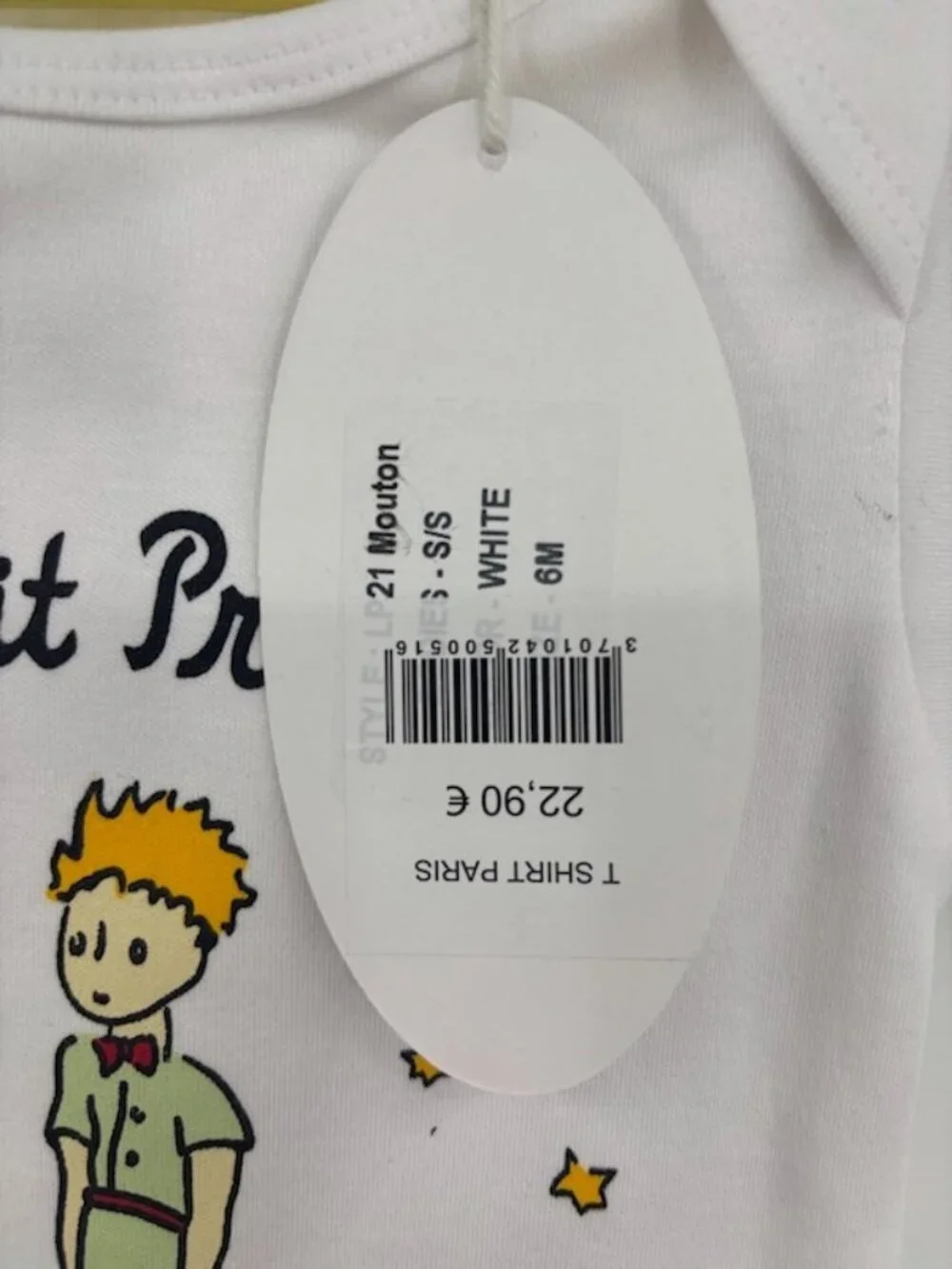 New Le Petit Prince Paris One Piece Outfit and Bib Size 6M White Romper